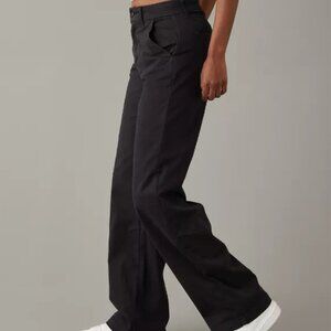 NWT America Eagle Stretch Super High-Waisted Wide-Leg Trouser, Size 4 Long